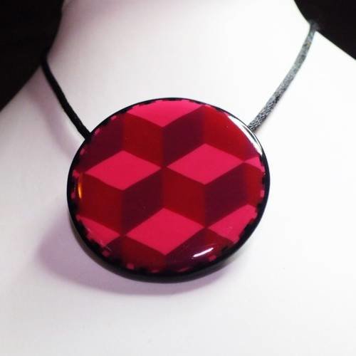 Cubes empilés effet 3d dégradés tons rouges 