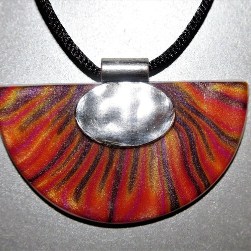 Collier eventail et bélière argenté