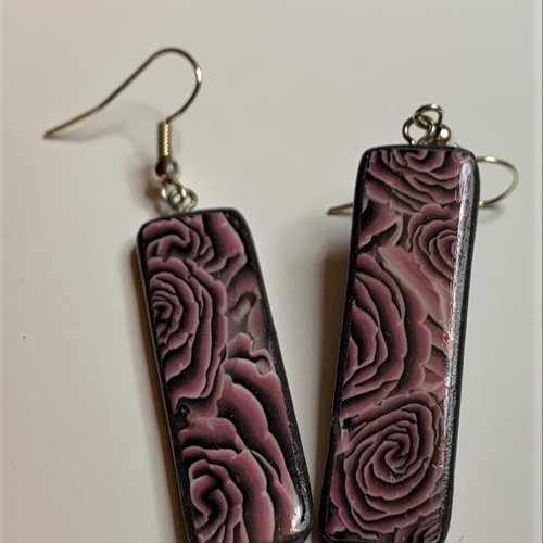 Boucles d'oreilles plaque rose