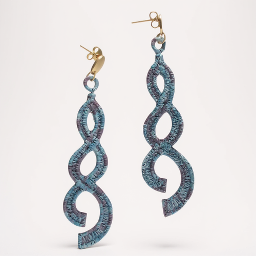 Boucles d'oreilles pendantes brodées
