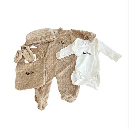 Coffret naissance personnalisé, set de pyjamas bébé naissance,cadeau bébé