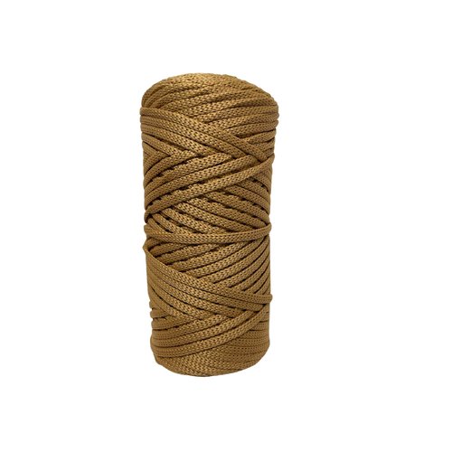 5 mm. cordon plat polyester. caramel. 100 m.