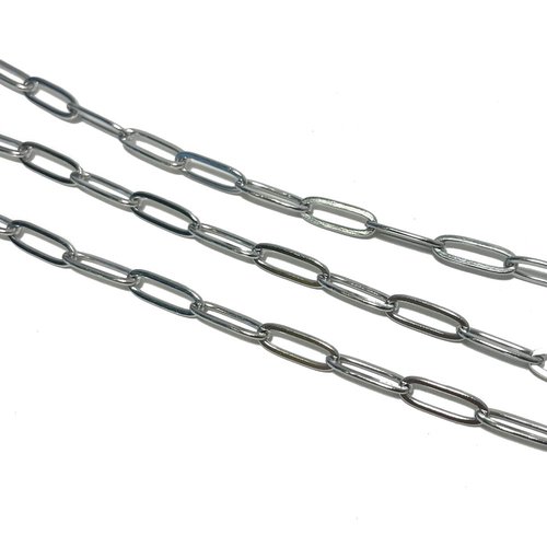 50 cm. chaîne acier inoxydable argenté. maillon ovale 11*4 mm. soudé.