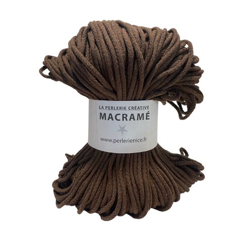 3 mm. écheveau coton tissé 100 m. 3 mm. marron