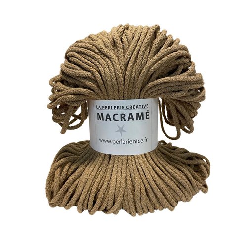 3 mm. écheveau coton tissé 100 m. 3 mm. taupe