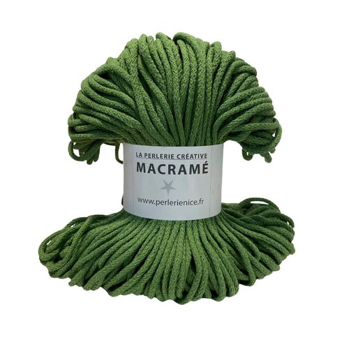 3 mm. écheveau coton tissé 100 m. 3 mm. vert avocat