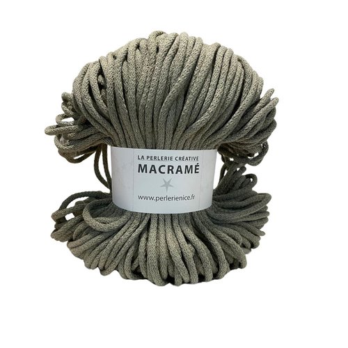 5 mm. écheveau coton tissé 100 m. 5 mm. kaki