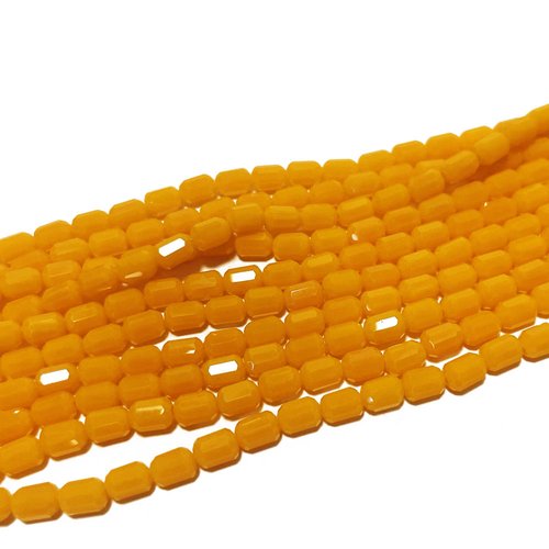 5 mm, perles tubes facettes orange. 80 p
