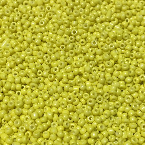 225 g. perles de rocaille 2 mm. jaune