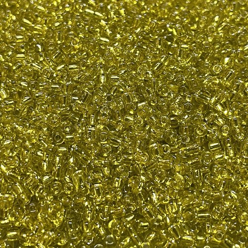 225 g. perles de rocaille 2 mm. jaune transparent
