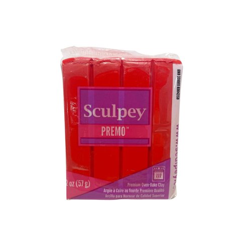 57 g. sculpey polymère premo. rouge 5382