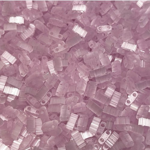 5 g, perles half tila beads, rose pâle soie. 2551