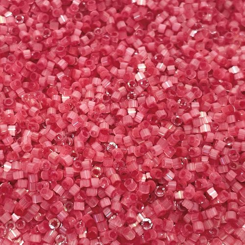 5 g. perles miyuki delica 11/0, rose satiné 1807. perles de tissage