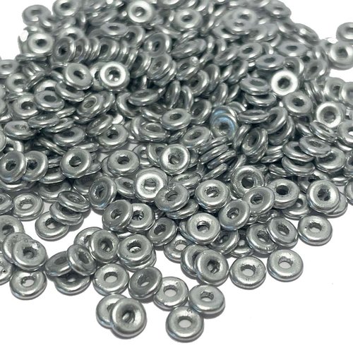 170 p. 4 mm perles séparateurs rondelles. verre plaqué aluminium