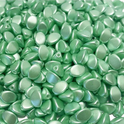 100 perles, albâtre, pinch de 5*3 mm. vert menthe