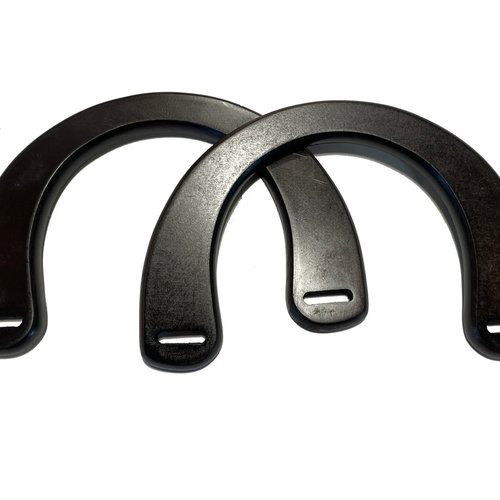 Paire de anses pour sac. bois foncé 13* 19 cm