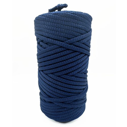 5 mm. corde polyester plat 100 m. bleu marine