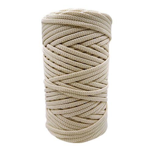 5 mm. corde polyester plat 100 m. ivoire