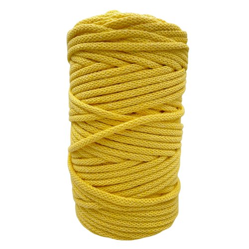 5 mm. corde coton jaune citron. bobine 100 m