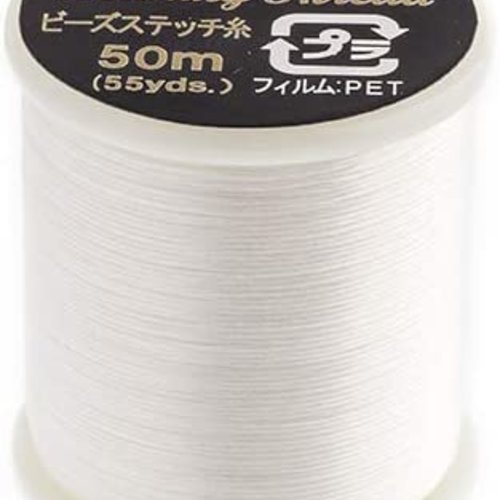 50 m. fil de tissage. miyuki. blanc