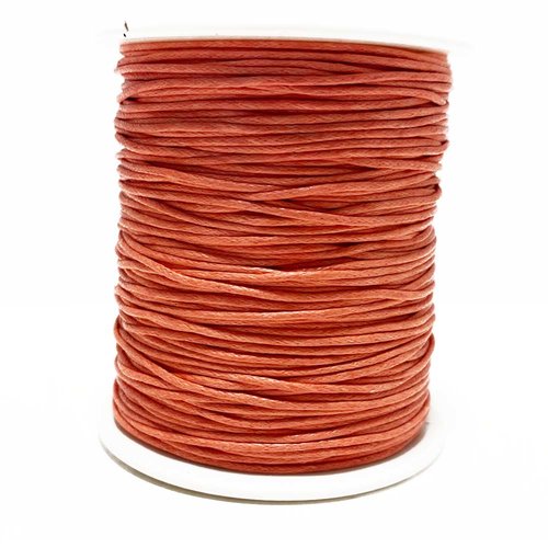 5 mètres. 1 mm. coton ciré corail. vendu par 5 mètres