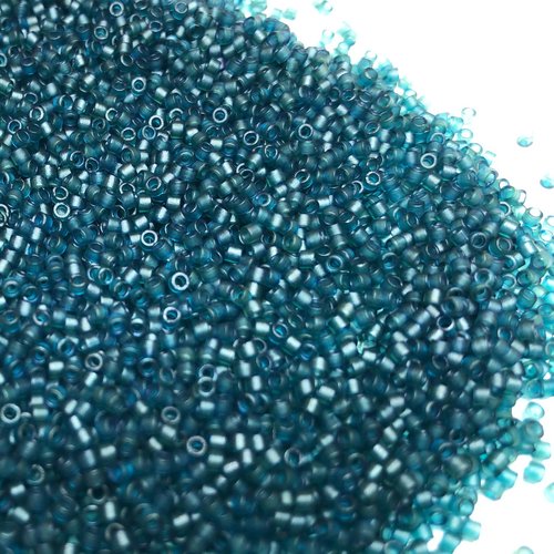 5 g, miyuki delica 11/0, bleu canard. db0788 blue zircon matted