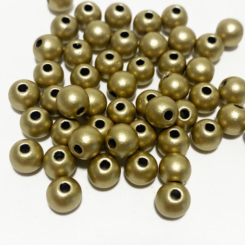 6 mm, perles acrylique dorées satinées.