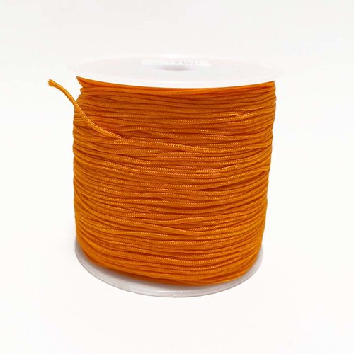 0,8 mm. cordon bijoux, nylon tressé. orange. par 5 mètres