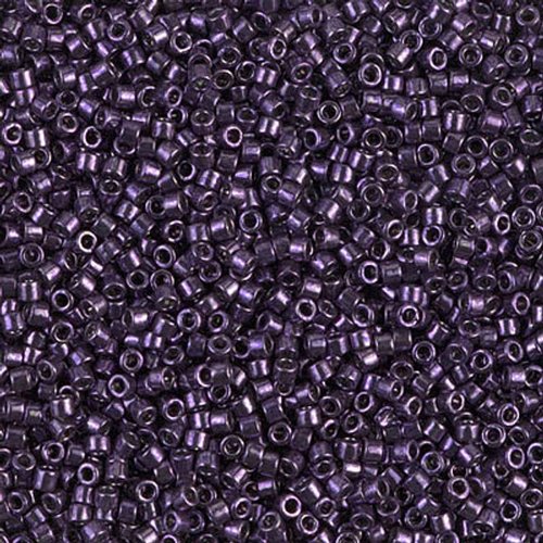 5g. perles miyuki delica 11/0. violet galvanisé. 0464.