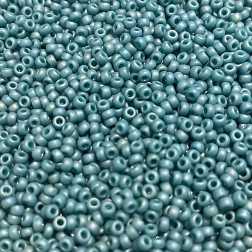 11/0 - 10 g perles miyuki rocailles, bleu gris glacial. 4702