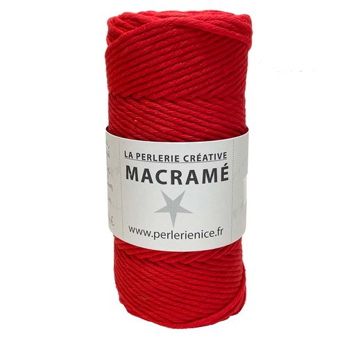 100 m. corde coton peigné 2,5 mm. rouge vif