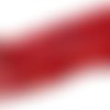 6 mm. perles agate à facettes rouge. fil de 60-63 perles. teintée