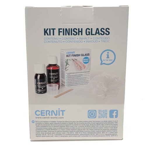 Kit résine époxy finish glass cernit. 180 ml. transparente
