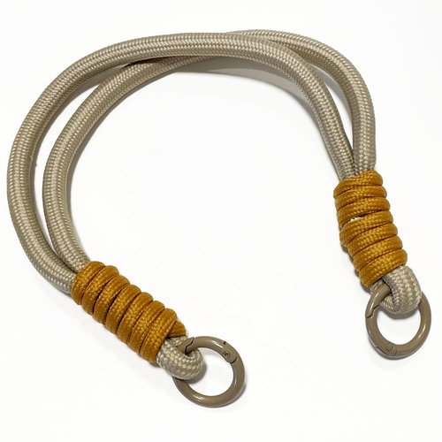35 cm. poignée de sac, corde nylon, anneaux alliage