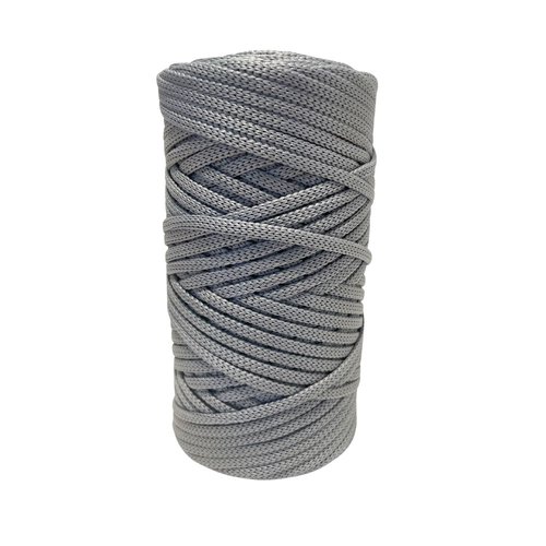 5 mm. cordon plat polyester. gris. 100 m.