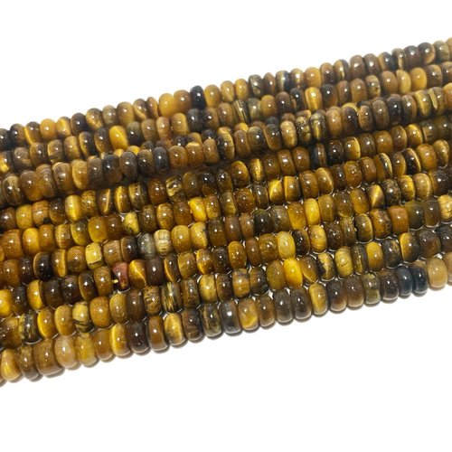 4 mm, perles pierre oeil de tigre rondelles. env. 96 p.