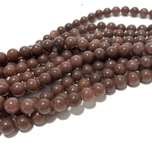 8 mm, perles aventurine violine. le fil 46 p.