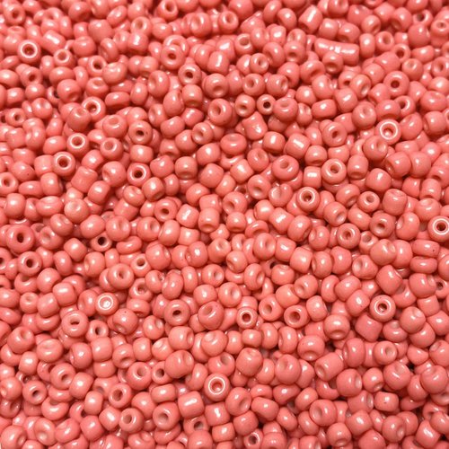 2,5 mm. perles de rocaille corail. 40 g. grade a