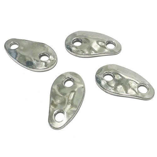 30 mm. passant ovale martelé. alliage de zinc argenté
