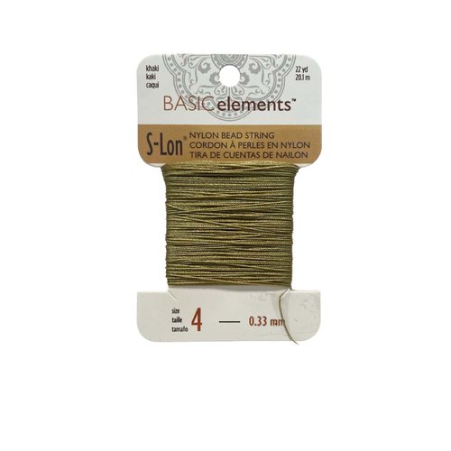 0,33 mm. fil nylon tressé s-lon. kaki or. 25 m.