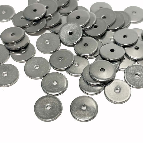 30 perles rondelles 8 mm acier inoxydable