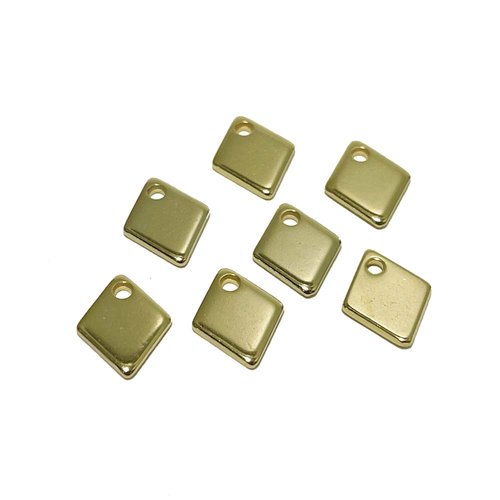9 mm. breloque losange acier inoxydable doré