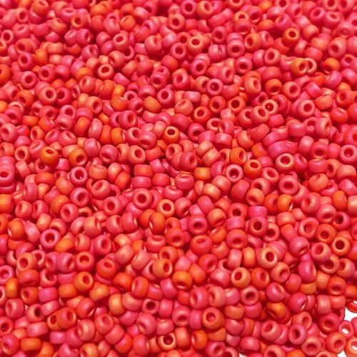 10 g. perles miyuki rocaille rose multi 407fr mat. 11/0
