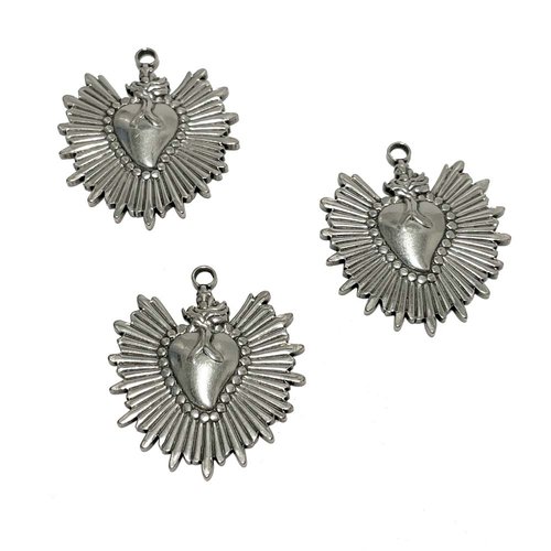 30 mm. acier inoxydable pendentif ex voto