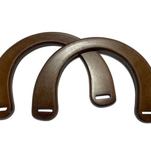 Paire de anses pour sac. bois clair. 13* 19 cm