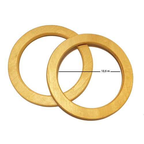 Paire de anses en bois clair. ronde 13 cm