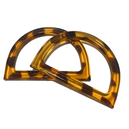 Paire de anses acrylique léopard. demi cercle 12 *9 cm