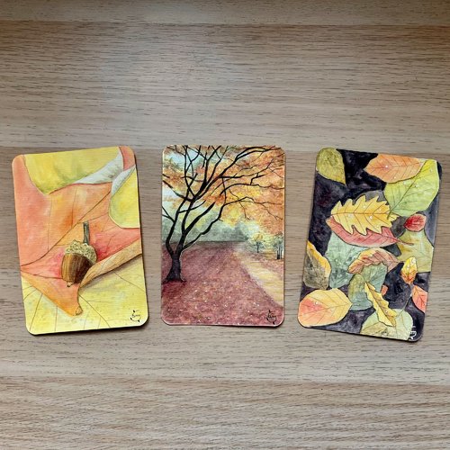 Petites aquarelles originales série automne