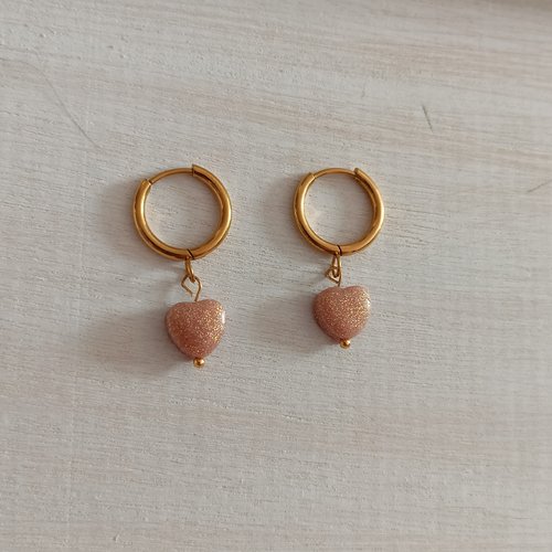 Boucles d'oreilles créoles coeur