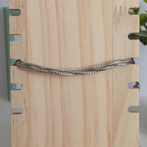 Bracelet tresses argent acier inoxydable